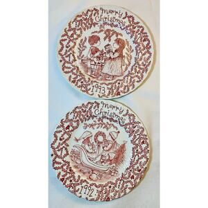 Royal Crownford Christmas Plate Set 1992 & 1993